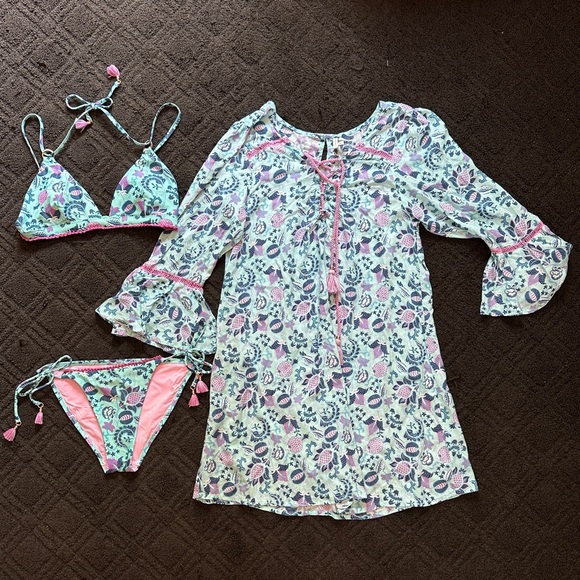 Nanette Lepore Bikini Set and Cover Up Size 6 - Picture 1 of 11